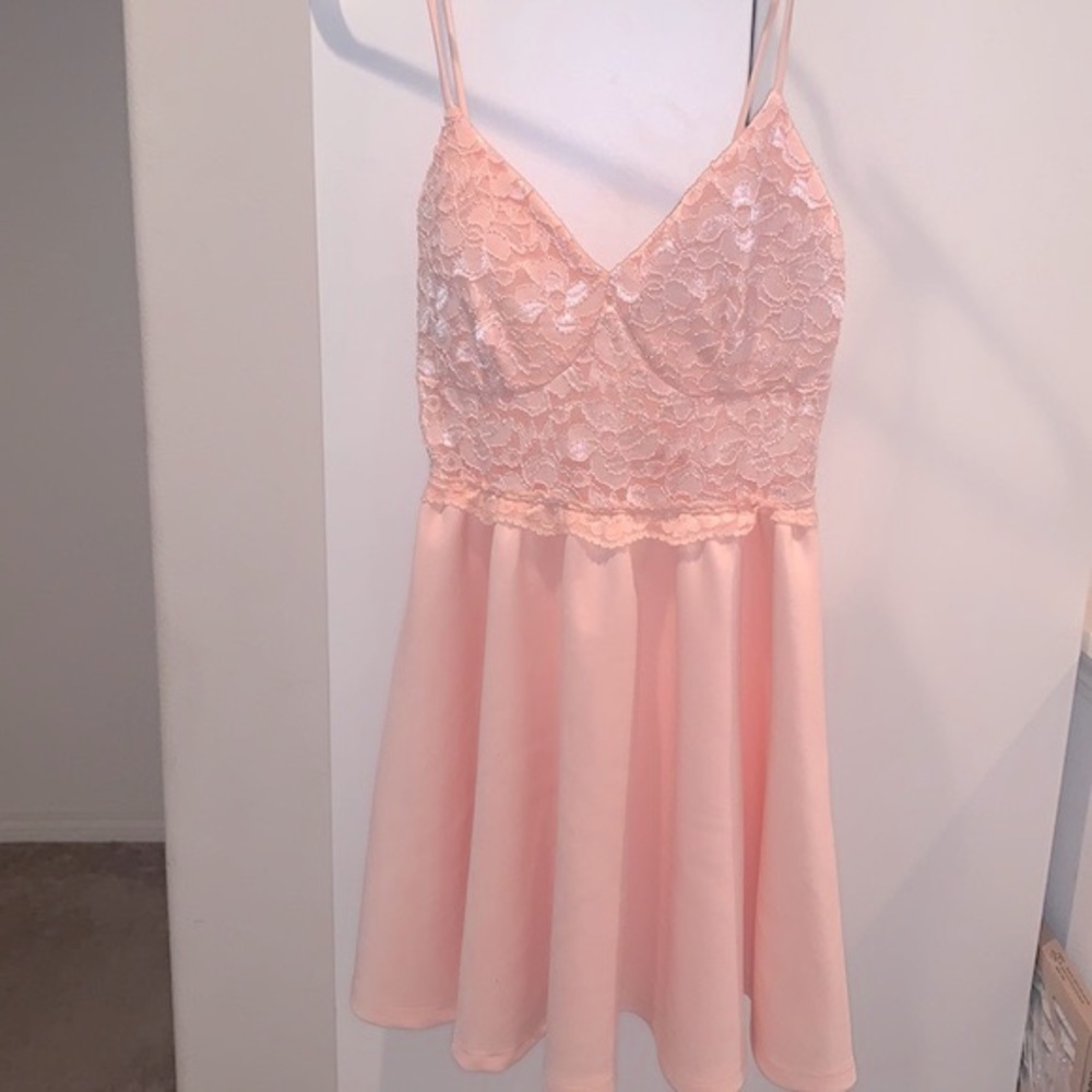 PINK LACE FLORAL DRESS